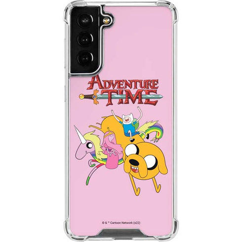 Adult Swim Adventure Time Riding in a Unicorn Galaxy S21 FE Clear Case
